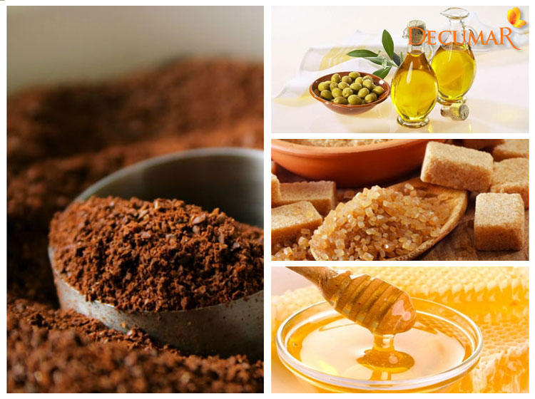 Cà phê, đường nâu, mật ong và dầu oliu