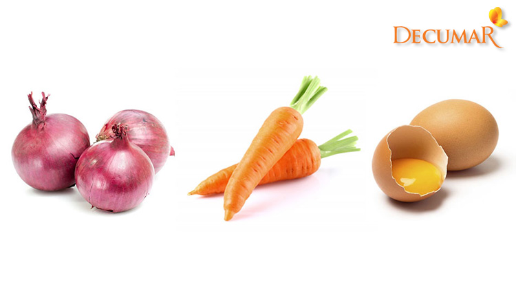 Hành tây, cà rốt và trứng gà đều là những nguyên liệu trị mụn ẩn có trong nhà bếp của bạn