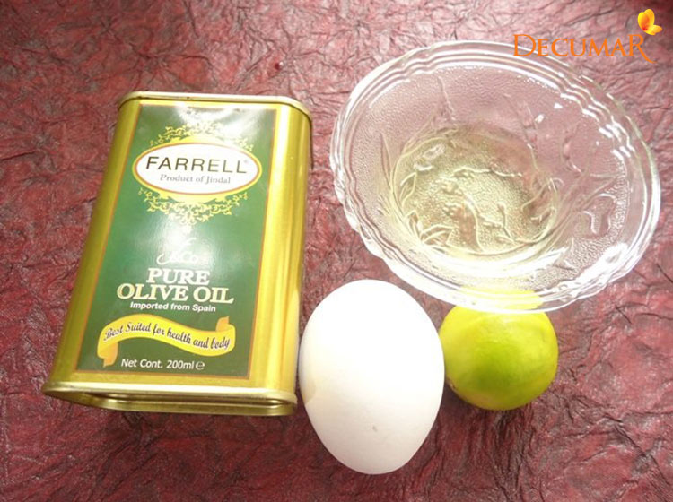 Mặt nạ lòng trắng trứng và dầu oliu