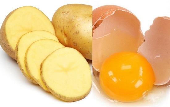 trị mụn đầu đen bằng khoai tây và trứng gà