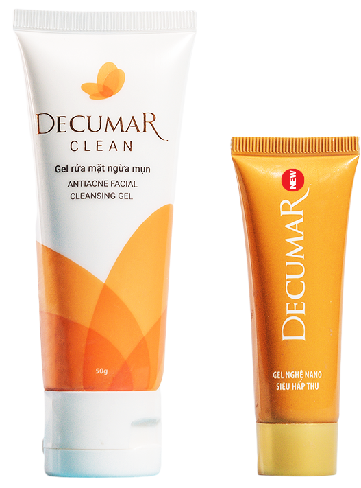 Bộ sản phẩm gel và sữa rửa mặt trị mụn Decumar 50g - COMBO-DCM