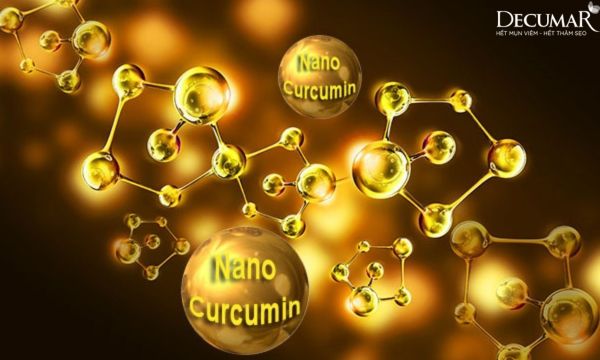 Nano Curcumin có tác dụng chống viêm, kháng khuẩn, chống oxy hoá, dọn các gôc tự do giúp làm giảm mụn, mờ thâm, ngừa sẹo