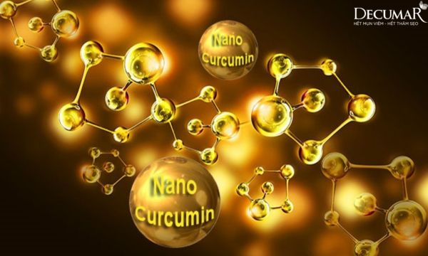 Nano Curcumin có công dụng kháng viêm, kháng khuẩn, dọn các gốc tự do, ức chế sự phát tán ổ viêm giúp làm giảm mụn